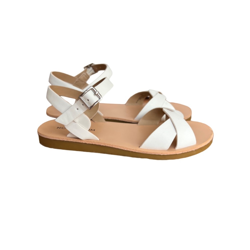 Girl’s White Faux Leather Sandal